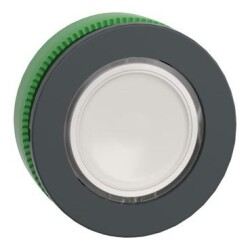 Schneider Electric ZB5FW313, Aydınlatmalı buton için başlık, Harmony XB5, antimikrobiyal, plastik, beyaz, 30mm, Entegr. LED, düz lens