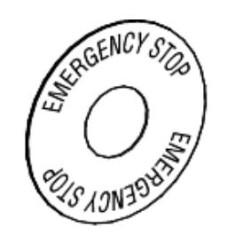 Schneider Electric ZB6Y7330, acil durdurma basmalı düğme için işaretli yazı  - ACİL DURDURMA