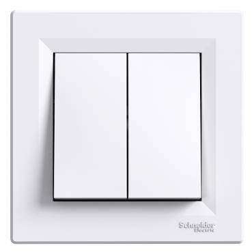 Schneider Electric EPH1100121 Asfora Beyaz İkili Liht Anahtar - 1