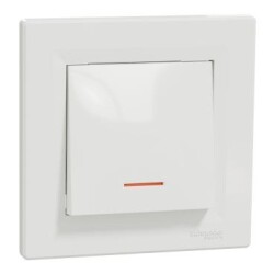 Schneider Electric EPH1400121, Asfora Beyaz Işıklı Çerçeveli Anahtar