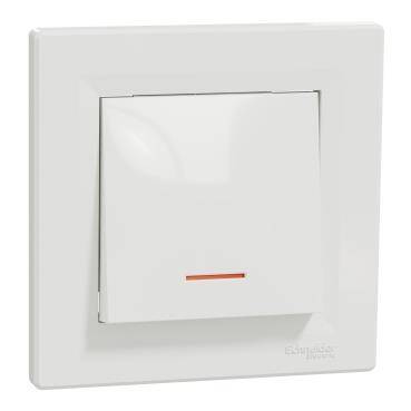 Schneider  Electric EPH1400121, Asfora Beyaz Işıklı Çerçeveli Anahtar - 1
