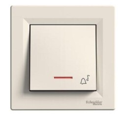 Schneider Electric EPH17001230, Asfora Krem Zil İşaretli Işıklı Liht Anahtar