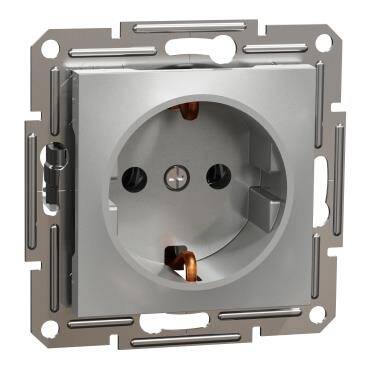 Schneider Electric EPH2900161, Asfora Alüminyum Topraklı Çerçevesiz Priz  - 1