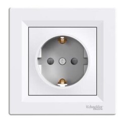 Schneider Electric EPH2900221, Asfora Beyaz Çocuk Korumalı Topraklı Priz