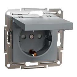Schneider Electric EPH3100162, Asfora Çelik Kapaklı Topraklı Priz