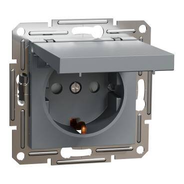 Schneider Electric EPH3100162, Asfora Çelik Kapaklı Topraklı Priz  - 1