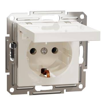 Schneider Electric EPH3170123, Asfora Krem Kapaklı Topraklı Priz  - 1
