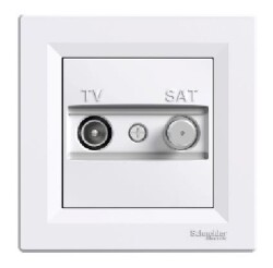 Schneider Electric EPH3400121, Asfora Beyaz 1dB Sonlu İkili TV SAT Prizi