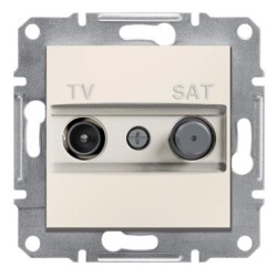Schneider Electric EPH3470123, Asfora Krem 1dB Sonlu TV SAT Prizi - Schneider