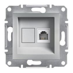 Schneider Electric EPH4100161, Asfora Alüminyum Tekli RJ11 Çerçevesiz Telefon Prizi
