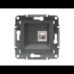 Schneider Electric EPH4100162, Asfora Çelik Tekli RJ11 Çerçevesiz Telefon Prizi - Schneider