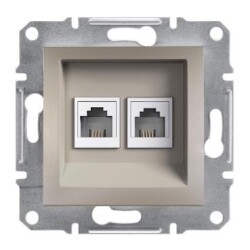 Schneider Electric EPH4200169, Asfora Bronz İkili RJ11 Telefon Prizi