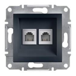 Schneider Electric EPH4200171, Asfora Antrasit İkili RJ11 Telefon Prizi