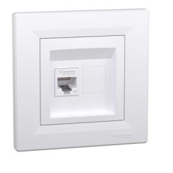 Schneider Electric EPH4700121 ,Asfora Beyaz Tekli RJ45 Cat6 UTP Çerçeveli Data Prizi