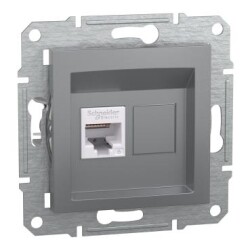 Schneider Electric EPH4700162, Asfora Çelik Tekli RJ45 Cat6 UTP Çerçeveli Data Prizi