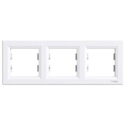 Schneider Electric EPH5800321, Asfora Beyaz Üçlü Yatay Çerçeve - Schneider