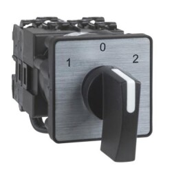 Schneider Electric K2E003WLH, Komple kam anahtarı, Harmony K, değiştirme anahtarı, 3P, kapalı pozisyonlu, 30 derece açılı, 20A, siyah işaretli 1-0-2, vidalı montaj