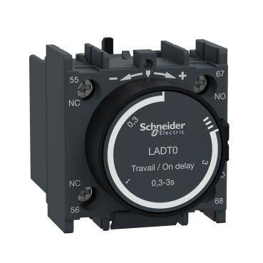 Schneider LADT0, 0.1-3 sn, Çekmede Gecikmeli Pnömatik Zaman Rölesi, LC1D, LC1F ve CAD Serisi Kontaktörlere Uyumlu - 1