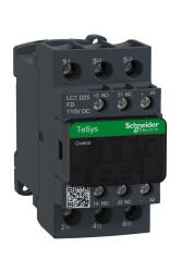 Schneider Electric LC1D25FD, 25 Amper, 11 kW, Güç Kontaktörü, 110 Volt DC, 3 Kutuplu, 1NA+1NK - Schneider