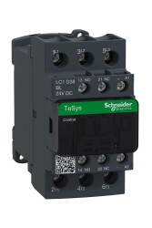 Schneider Electric LC1D38BL, 50 Amper, 22 kW, Güç Kontaktörü, 110 Volt AC, 3 Kutuplu, 1NA+1NK