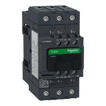 Schneider Electric LC1D65AE7, 65 Amper, 30 kW, Güç Kontaktörü, 48 Volt AC, 3 Kutuplu, 1NA+1NK - 1