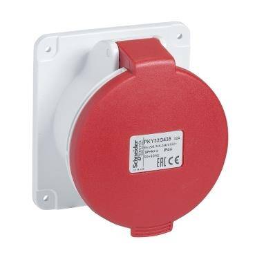 Schneider Electric PKY16G435, Düz Makina Prizi, 5-16 Amper, Trifaze, 3P-N-T, IP44, Hızlı bağlantı - 1
