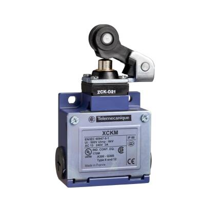 Telemecanique Sensors XCKM121 Sensors limit anahtarı XCKM - termoplastik makaralı manivela pimi - 1NK+1NA - ani - Pg11 - 1