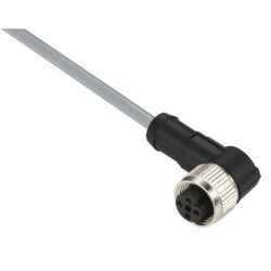 Telemecanique Sensors XZCPV1241L5, hazır kablolu konnektörler XZ - dirsekli dişi - M12 - 4 pim - kablo PVC 5m