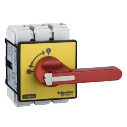 Schneider Electric VCF5, 125 Amper, 30 kW, Vario Emniyet Şalteri, 3 Kutuplu, Sarı-Kırmızı, 0-1(Aç-Kapa), 60x60 mm - Schneider