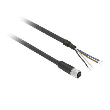 SCHNEİDER XZCPV1141L2 hazır kablolu konnektörler XZ - düz dişi - M12 - 4 pim - kablo PVC 2m - 1