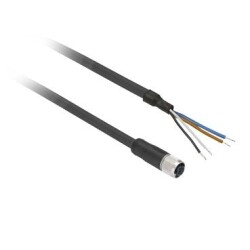Telemecanique Sensor XZCPV1141L5, hazır kablolu konnektörler XZ - düz dişi - M12 - 4 pim - kablo PVC 5m