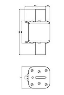 Siemens 3NA3372, LV HRC sigorta elemanı, NH3, In: 630 A, gG, Un AC: 500 V, Un DC: 440 V, Ön gösterge, canlı kavrama pabuçları - 3