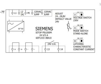 SIEMENS 6EP1334-3BA10, Sıtop Psu200m 24v Dc / 10a 1ac - 4