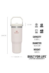 Stanley The IceFlow Flip Straw Pipetli Termos Bardak 0,89 Lt-Gül Kurusu - 2