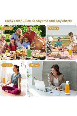 Taşınabilir 350 ML Blender, Smoothie Blender, Şarjlı Mini Meyve Karıştırıcı, Milkshake İşlevli - 3