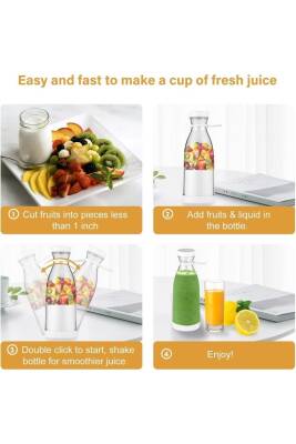 Taşınabilir 350 ML Blender, Smoothie Blender, Şarjlı Mini Meyve Karıştırıcı, Milkshake İşlevli - 7