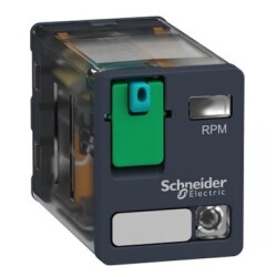 Schneider Electric RPM22JD, tak-çalıştır röle, Harmony elektromekanik röleler, 15A, 2CO, LED'li, kilitlenebilir test düğmesi, 12V DC