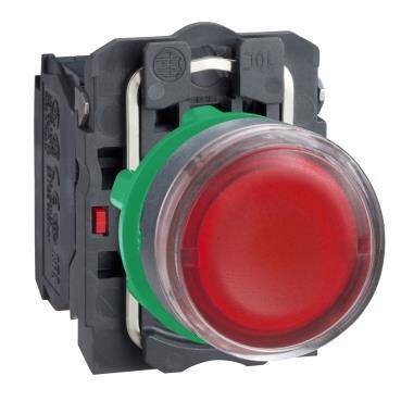 Schneider Electric XB5AW3465, kırmızı sıva altı eksiksiz ışıklı Buton 22 yaylı dönüş 1NA-1NK -250V - 1