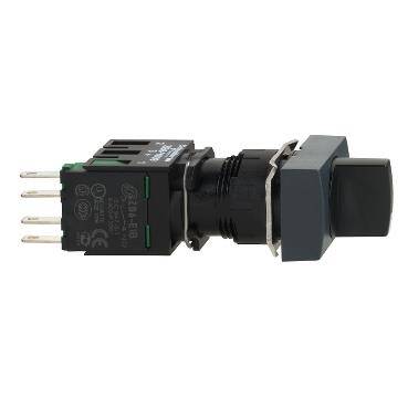 Schneider Electric XB6DD221B, siyah eksiksiz dikdörtgen mandal buton  2 konumlu sabit 1NA - 1
