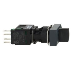 Schneider Electric XB6DD221B, siyah eksiksiz dikdörtgen mandal buton 2 konumlu sabit 1NA