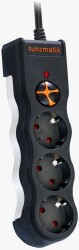 TUNÇMATİK TSK19010 ÜÇLÜ AKIM KORUMAKI PRİZ KABLOLU - SİYAH - Tunçmatik