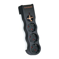 TUNÇMATİK TSK5082 ÜÇLÜ AKIM KORUMALI PRİZ - SİYAH