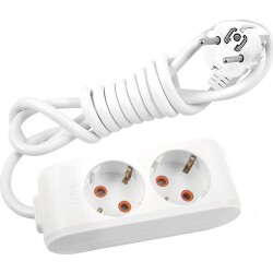 Viko 90113205, Multi-let Topraklı 2'li 5 m Beyaz Grup Priz