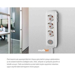 Viko 90113302, Viko Multi-let Topraklı 3'lü 2 m Grup Priz - 3