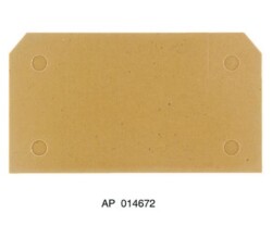 Weidmüller 0146720000,Terminaller için uç plaka, koyu bej, sarı, Yükseklik: 65 mm, Genişlik: 3 mm, V-0, KrG, Takılabilir: Evet