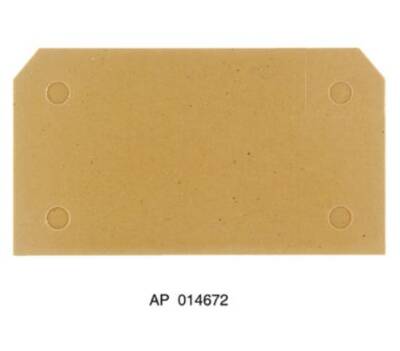Weidmüller 0146720000,Terminaller için uç plaka, koyu bej, sarı, Yükseklik: 65 mm, Genişlik: 3 mm, V-0, KrG, Takılabilir: Evet - 1