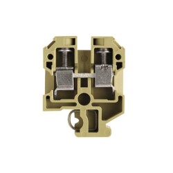 Weidmüller 0193260000, Geçiş terminal bloğu, Vida bağlantısı, bej / sarı, 6 mm², 41 A, 800 V, Bağlantı sayısı: 2