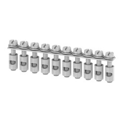 Weidmüller 0368700000,Çapraz bağlantı elemanı (terminal), vidalandığında, gri, 24 A, Kutup sayısı: 10, Aralık mm (P): 6,00, Yalıtımlı: Hayır, Genişlik: 60,6 mm