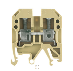 Weidmüller 0467460000, Geçiş terminal bloğu, Vida bağlantısı, bej / sarı, 4 mm², 32 A, 800 V, Bağlantı sayısı: 2