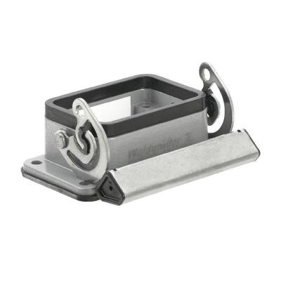 Weidmüller 1202100000, HDC muhafazaları, Boyut: 3, Koruma derecesi: IP65, takılı durumda, Bölme muhafazası, Uç kilitleme kelepçesi, alt taraf, Yan kilitleme kelepçesi değiştirilemez, Standart - 1